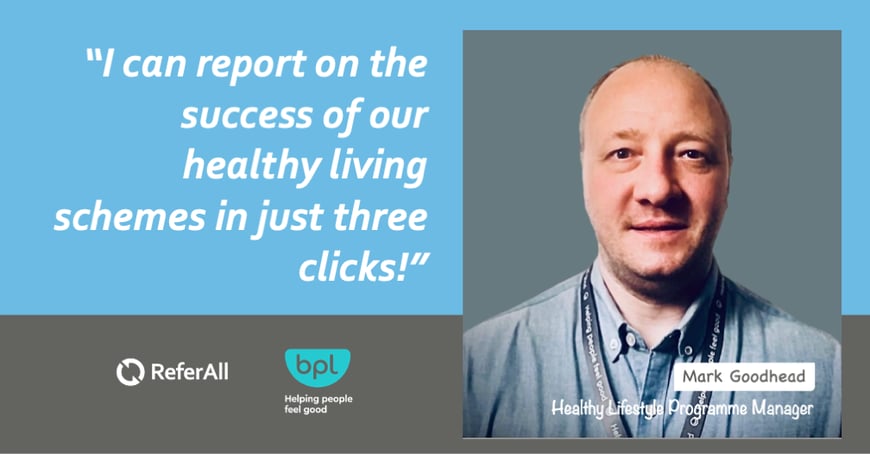 Mark Goodhead, Healthy Lifestyle Programme Manager at Barnsley Premier Leisure (BPL) uses ReferAll’s software platform to manage exercise referral