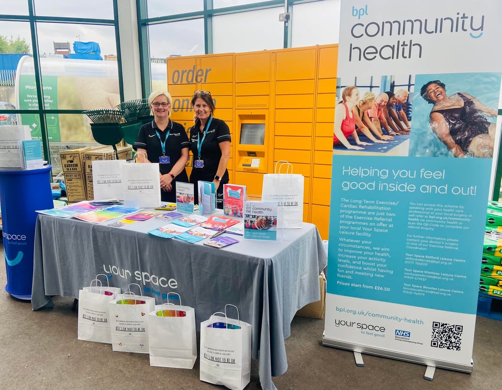 Morrisons Worksop 29.7.22Barnsley Premier Leisure is promoting the Your Space Community Health Programmes